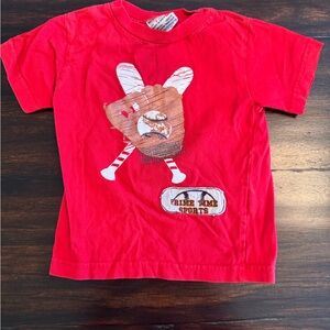 Mish Boys Red Kids T-Shirt with Baseball Glove Design Size 18M